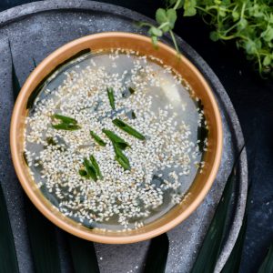 miso soup with salmon